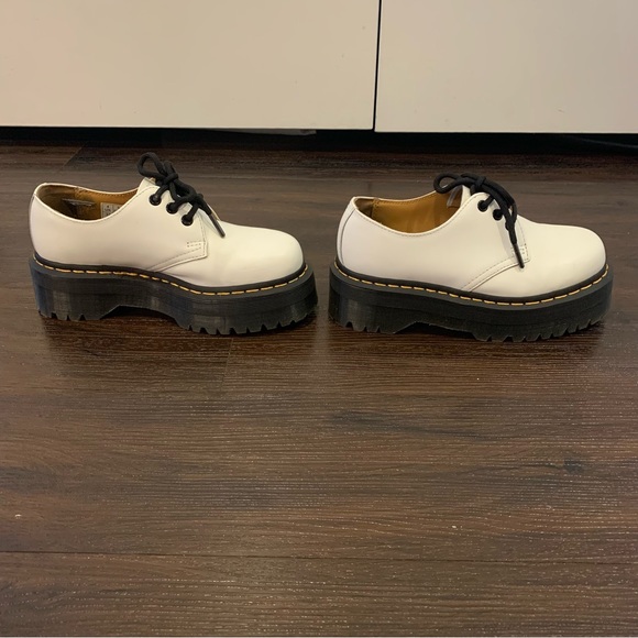 Dr. Marten 1461 Smooth Leather Platform Shoes White Size 6 - Picture 7 of 7